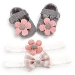 Matching Baby Shoes & Hair Band For Girl Baby Age 0-18 Months -Baby Products Store 0 18m baby cotton winter first walkers h2 12 18 months proactive baby 32022068232345