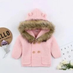 Pudcoco™ Newborn/Infant Long Sleeve Winter Warm Coat With Fur Hoodie For Age 02-24M -Baby Products Store 2019 baby spring autumn clothing newborn infant baby boy girl long sleeve knit outfits warm winter coat 3d ears outerwear 02 24m pink 18m proactive baby 36622738948338