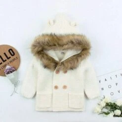 Pudcoco™ Newborn/Infant Long Sleeve Winter Warm Coat With Fur Hoodie For Age 02-24M -Baby Products Store 2019 baby spring autumn clothing newborn infant baby boy girl long sleeve knit outfits warm winter coat 3d ears outerwear 02 24m white 24m proactive baby 36622740226290