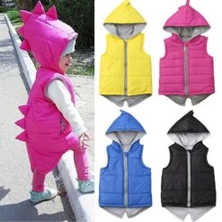 Infant/Baby Dinosaur Hooded Vest -Zipper Jacket Age 0-7Y