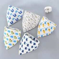 5Pcs Adorable Baby Bibs Triangle Scarf Cotton -Baby Products Store 5pcs adorable baby bibs triangle scarf cotton 4 baby clothing proactive baby 40189164355826