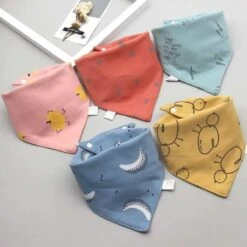5Pcs Adorable Baby Bibs Triangle Scarf Cotton -Baby Products Store 5pcs adorable baby bibs triangle scarf cotton 5 baby clothing proactive baby 40260086071538