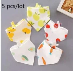 5Pcs Adorable Baby Bibs Triangle Scarf Cotton -Baby Products Store 5pcs adorable baby bibs triangle scarf cotton 6 baby clothing proactive baby 40260085973234