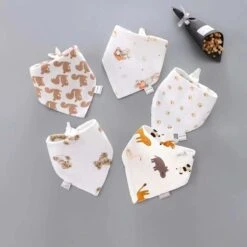 5Pcs Adorable Baby Bibs Triangle Scarf Cotton -Baby Products Store 5pcs adorable baby bibs triangle scarf cotton 7 baby clothing proactive baby 40189164159218