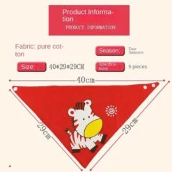 5Pcs Baby Bibs Triangle Scarf Cotton Waterproof Towel -Baby Products Store 5pcs adorable baby bibs triangle scarf cotton baby clothing proactive baby 40189164454130