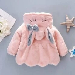 Infant/Babies Winter Warm Hooded Cute Rabbit Ears Plush Baby Jacket