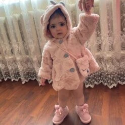 Infant/Babies Winter Warm Hooded Cute Rabbit Ears Plush Baby Jacket -Baby Products Store HoodedCute Rabbit Ears Plush BabyJacket8