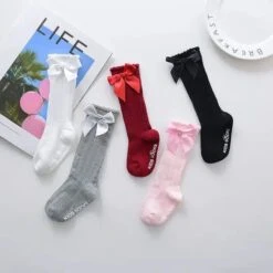 Baby Girls Knee High Socks | Toddlers Tube Ruffled Bowknot Stockings -Baby Products Store baby long soft cotton lace baby socks bowknot 100 cotton socks proactive baby 36637002694898 c4bd42ad d281 48cf 8eb4 875f05ac495f