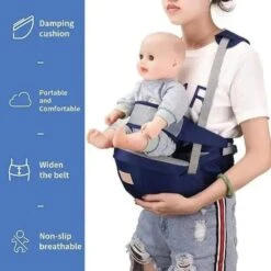 Baby Carrier With Hip Seat And Shoulder Strap For Age 0-36 Months