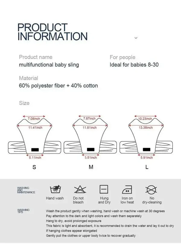 Baby X-Shaped Sling Wrap Carrier 7 Baby X-Shaped Sling Wrap Carrier - Image 7