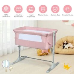 Babyjoy Baby Bedside Crib I Portable Bed Side Bassinet With Carrying Bag -Baby Products Store babyjoy baby bedside crib i portable bed side bassinet with carrying bag proactive baby 37028873175282