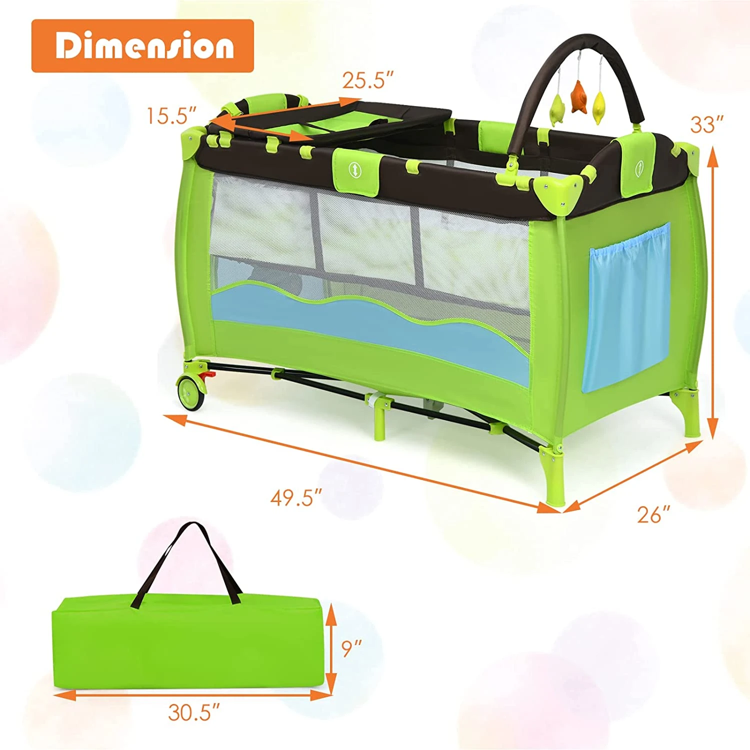 Babyjoy™ Portable Baby Crib/ Bassinet With Playard 16 Babyjoy™ Portable Baby Crib/ Bassinet With Playard - Image 16