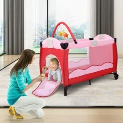 Babyjoy™ Portable Baby Crib/ Bassinet With Playard 26 Babyjoy™ Portable Baby Crib/ Bassinet With Playard -Baby Products Store babyjoy portable baby crib bassinet with playard proactive baby 37028575281394