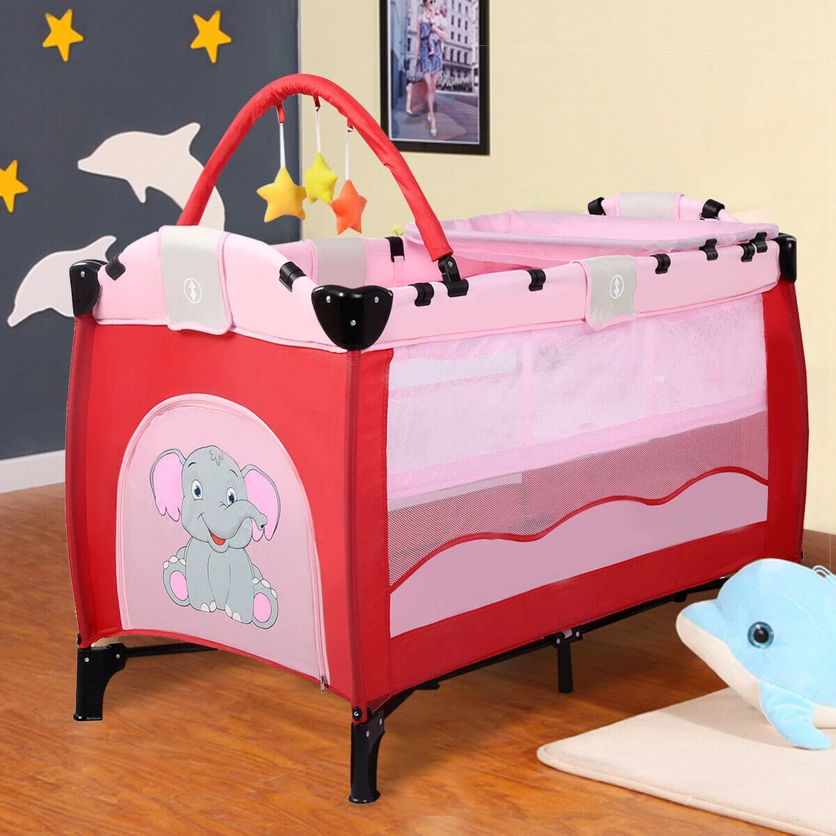 Babyjoy™ Portable Baby Crib/ Bassinet With Playard 2 Babyjoy™ Portable Baby Crib/ Bassinet With Playard - Image 2