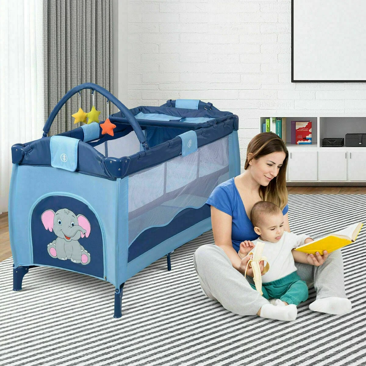 Babyjoy™ Portable Baby Crib/ Bassinet With Playard 12 Babyjoy™ Portable Baby Crib/ Bassinet With Playard - Image 12