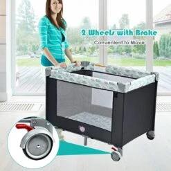 Babyjoy Portable Baby Crib With Diaper Changer -Baby Products Store babyjoy portable baby crib with diaper changer proactive baby 37028850860274