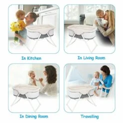 Baby Joy Rocking Bassinet - Lightweight Travel Bassinet For Baby -Baby Products Store babyjoy rocking bassinet 2 in 1 lightweight travel cradle proactive baby 36957508993266