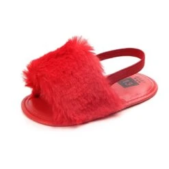 Baywell Baby Girls Faux Fur Slides Sandals -Baby Products Store baywell baby girls faux fur slides sandals baby footwear proactive baby 40078671151346