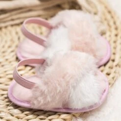 Baywell Cute Baby Girls Faux Fur Slides Sandals -Baby Products Store baywell cute baby girls faux fur slides sandals baby footwear proactive baby 40081946083570