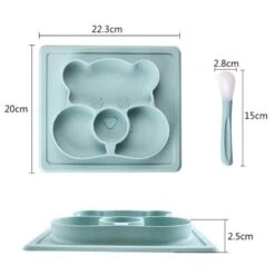 Bear Baby Silicon Plate With Built-In Placements -Baby Products Store bear baby silicon plate with built in placements baby dinning plate proactive baby bear baby silicon plate with built in placements i baby dinning silicon set 31523029647513