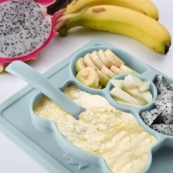 Bear Baby Silicon Plate With Built-In Placements -Baby Products Store bear baby silicon plate with built in placements baby dinning plate proactive baby bear baby silicon plate with built in placements i baby dinning silicon set 31523030302873