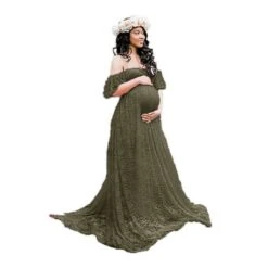 Beautiful Maternity Dresses For Photo Shoot Pregnant Dress Lace Maxi Gown -Baby Products Store beautiful maternity dresses for photo shoot pregnant dress lace maxi gown armygreen s proactive baby 40101121655026