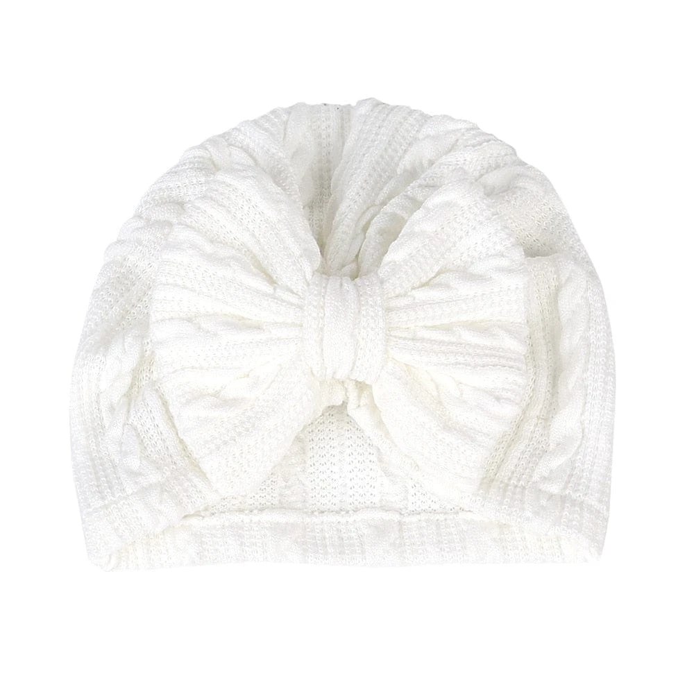 Big Bow Soft Knitted Beanies For Baby Girls 3 Big Bow Soft Knitted Beanies For Baby Girls - Image 3