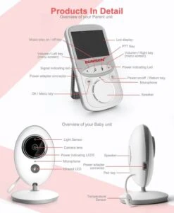 BOAVISION Baby Monitor Camera With Built-In Lullabies -Baby Products Store boavision baby monitor with camera proactive baby 37710762508530