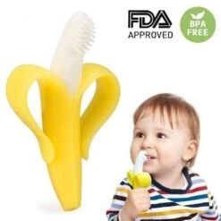 Baby Banana Teether & Toothbrush Toys | Safe & Ergonomic Baby Teether -Baby Products Store bubbatooth teether toothbrush toys baby teether proactive baby baby banana teether i gentle teether for babies i best teether babies 28832959234201