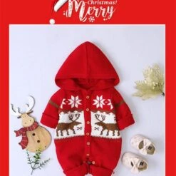 ProactiveBaby Christmas Newborn Baby Romper I Animal Reindeer Cartoon Printed Hooded Romper -Baby Products Store christmas newborn baby romper boy girls pajamas animal cartoon romper hooded pyjama elk costumes toddler cosplay clothes proactive baby 36674208235762