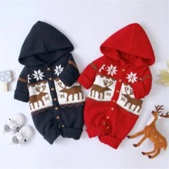 ProactiveBaby Christmas Newborn Baby Romper I Animal Reindeer Cartoon Printed Hooded Romper -Baby Products Store christmas newborn baby romper boy girls pajamas animal cartoon romper hooded pyjama elk costumes toddler cosplay clothes proactive baby 36674208530674