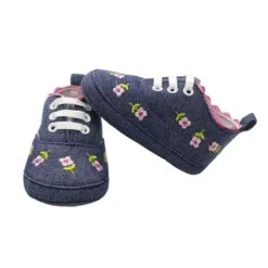 ComfyBaby Cute Baby Girl Shoes With Floral Embroidery Print -Baby Products Store comfybaby cute baby girl shoes with floral embroidery print model 1 navy 0 6 months proactive baby 38385948066034
