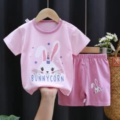 CoolPrint Summer Baby Clothes 2 Pcs T-Shirt & Pant With Quirky Prints -Baby Products Store coolprint summer baby clothes 2 pcs t shirt pant with quirky prints bunny corn 2t proactive baby 40159949029618