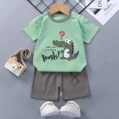 CoolPrint Summer Baby Clothes 2 Pcs T-Shirt & Pant With Quirky Prints -Baby Products Store coolprint summer baby clothes 2 pcs t shirt pant with quirky prints proactive baby 40159949521138