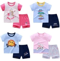 CoolPrint Summer Baby Clothes 2 Pcs T-Shirt & Pant With Quirky Prints -Baby Products Store coolprint summer baby clothes 2 pcs t shirt pant with quirky prints proactive baby 40159950078194