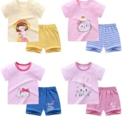 CoolPrint Summer Baby Clothes 2 Pcs T-Shirt & Pant With Quirky Prints -Baby Products Store coolprint summer baby clothes 2 pcs t shirt pant with quirky prints proactive baby 40159950373106