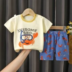 CoolPrint Summer Baby Clothes 2 Pcs T-Shirt & Pant With Quirky Prints -Baby Products Store coolprint summer baby clothes 2 pcs t shirt pant with quirky prints sea love 2t proactive baby 40159948603634