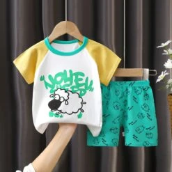 CoolPrint Unique Summer Baby Boy T-Shirt & Pant Combination Clothes -Baby Products Store coolprint unique summer baby boy t shirt pant combination clothes sheep 2t proactive baby 40159952011506