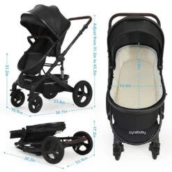 Cynebaby 2 In 1 Convertible Cradle Pram Or Stroller