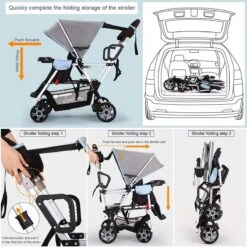 Cynebaby™ Baby Stroller For 2 Babies - Grey -Baby Products Store cynebaby baby stroller for 2 babies grey baby pram stroller proactive baby cynebaby baby stroller for 2 babies grey i baby stroller for 2 babies online 31570903203993