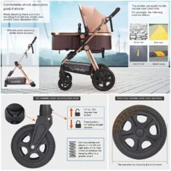 Cynebaby Convertible Bassinet & Luxury Stroller/Pram Stroller -Baby Products Store cynebaby convertible bassinet stroller luxury pram stroller added cup holder footmuff and stroller tray proactive baby 36882722291954