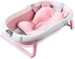Foldable Baby Bath Tub With Temperature Sensor | Travel Baby Bath Tub -Baby Products Store foldable baby bathtub with temperature sensor portable baby bath tub bath tub with baby bed pink proactive baby 37141518156018