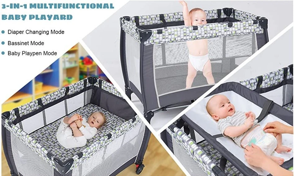Foldable Travel Baby Crib Playpen I Infant Bassinet Bed With Mosquito Net 9 Foldable Travel Baby Crib Playpen I Infant Bassinet Bed With Mosquito Net - Image 9