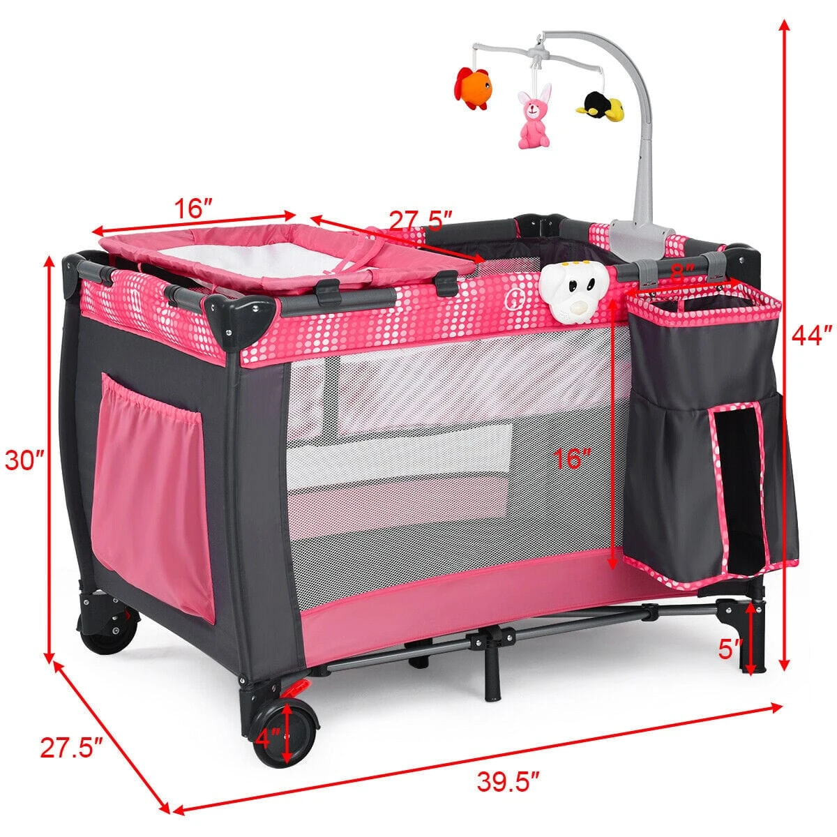 Foldable Travel Baby Crib Playpen I Infant Bassinet Bed With Mosquito Net 6 Foldable Travel Baby Crib Playpen I Infant Bassinet Bed With Mosquito Net - Image 6