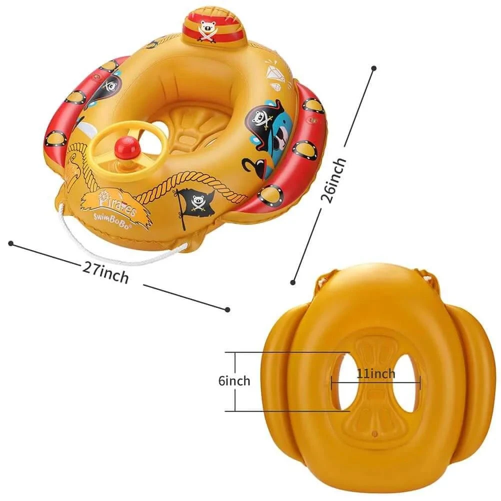 Toddler Inflatable Pirate Boat Pool Float With Built-in Squirt Gun 4 Toddler Inflatable Pirate Boat Pool Float With Built-in Squirt Gun - Image 4