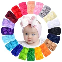 Grosgrain Baby Girl Bow Headbands For Newborns