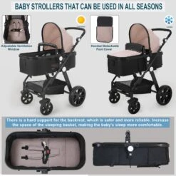 CyneBaby High-view Baby Stroller With Reversible Cradle -Baby Products Store high view baby stroller with reversible cradle and luxury seat three in one shockproof comfortable and safe proactive baby 36860958736626