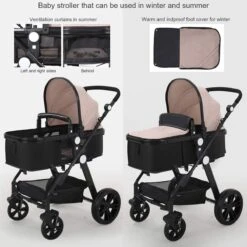 CyneBaby High-view Baby Stroller With Reversible Cradle -Baby Products Store high view baby stroller with reversible cradle and luxury seat three in one shockproof comfortable and safe proactive baby 36860959228146