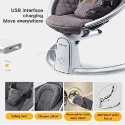HotMom™ Bluetooth Baby Rocker | Electric Baby Bouncer For Infant -Baby Products Store hotmom bluetooth baby rocker baby swinging chair proactive 5