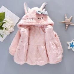 Infant/Babies Winter Warm Hooded Cute Rabbit Ears Plush Baby Jacket -Baby Products Store infant babies winter warm hooded cute rabbit ears plush baby jacket proactive baby 36593523949810